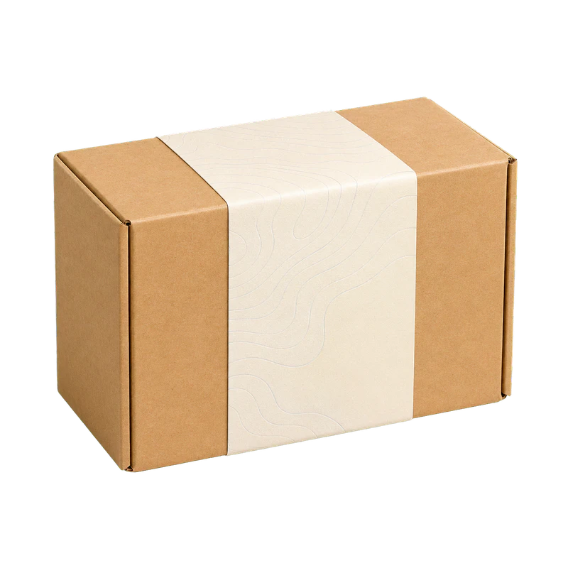 Solenne shipping parcel with a QR review label